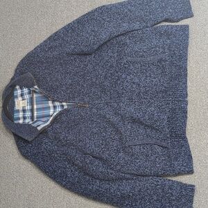 L.L. Bean Lambswool Full-Zip Sweater Jacket – Flannel Lined – Size XL-Tall